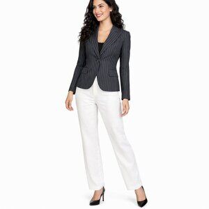 Ralph Lauren Polo Jeans Co. Medium Black Pinstripe Linen Blazer